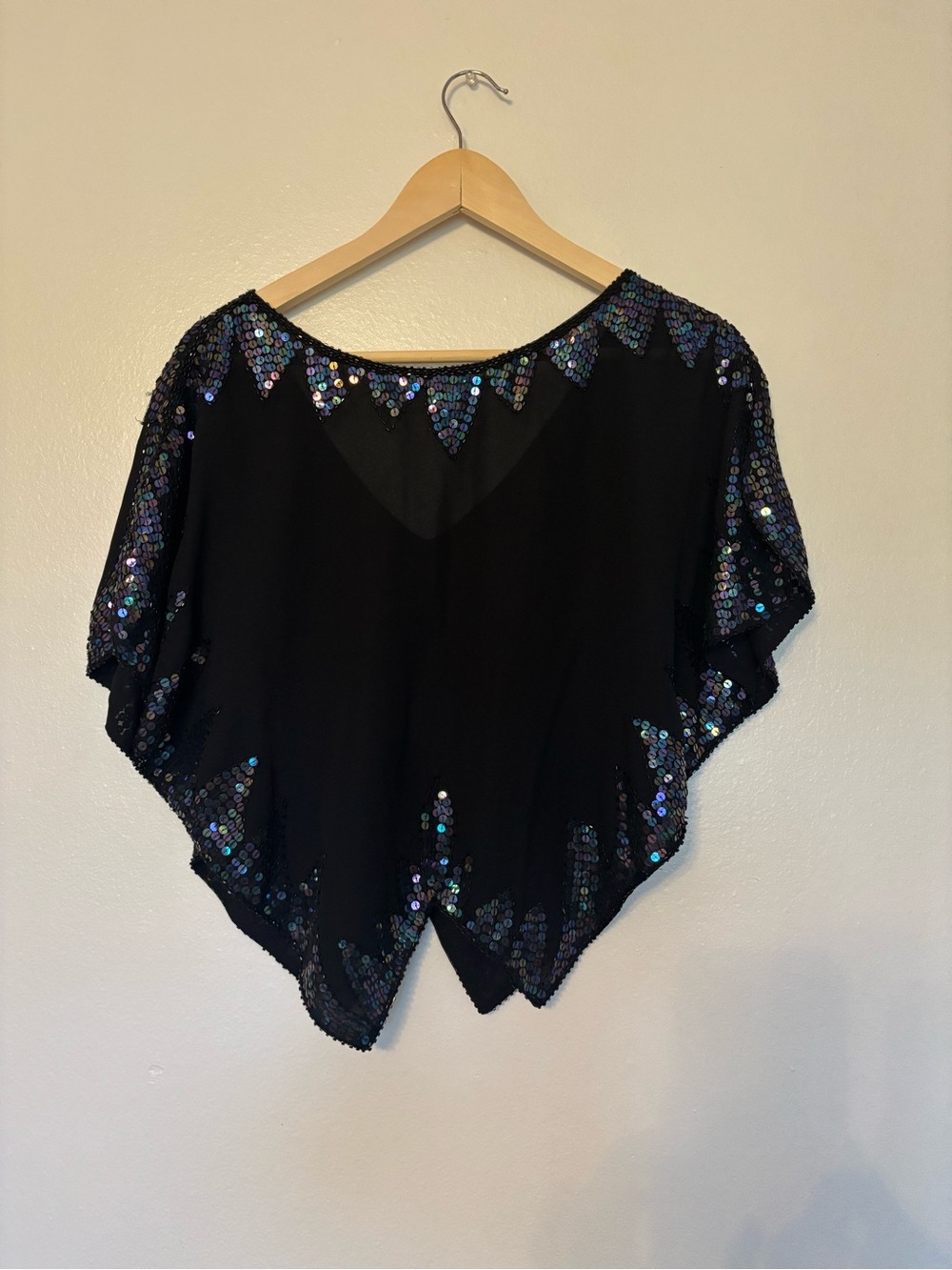 Free People Black Sequin Butterfly Top - Women's Statement Tee - Picture 4 of 8